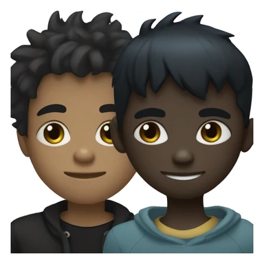 A boy with black hair, dark skin and a black sweater Gorillaz Style sticker