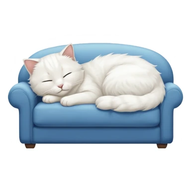 Sleeping white cat on a couch sticker