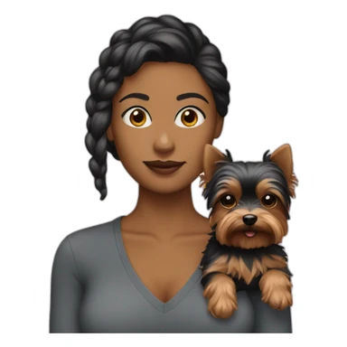 Woman-with-yorkie sticker