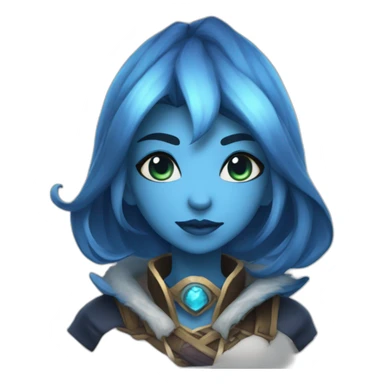 blue-skinned female miqo'te summoner sticker