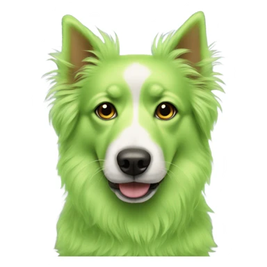 lime green fluffy dog pointy ears sticker