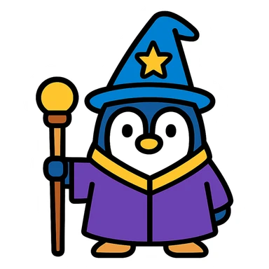 Penguin Wizard sticker