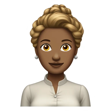 femme chataine claire avec blouse et  chignon décoifée  sticker