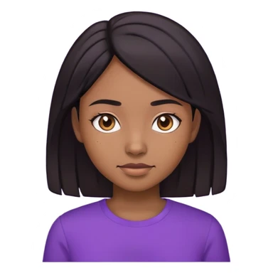 Girl with purple shirt and brown skin with black hair  sticker