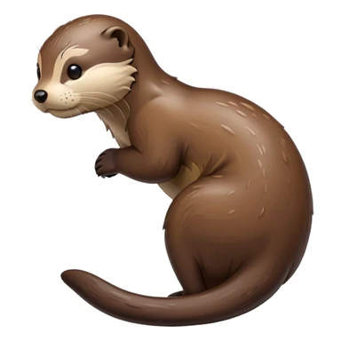 Wet otter bending over sticker