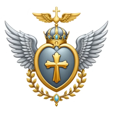 holy saint emblem with silver or white wings  sticker