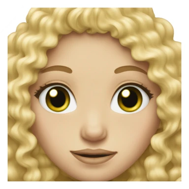 green eyed blonde curly white skin girl sticker