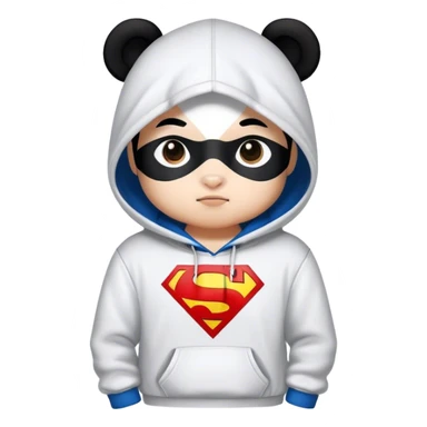 Panda superman hoodie sticker