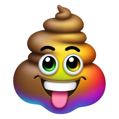 Rainbow poop with a smiley face  sticker