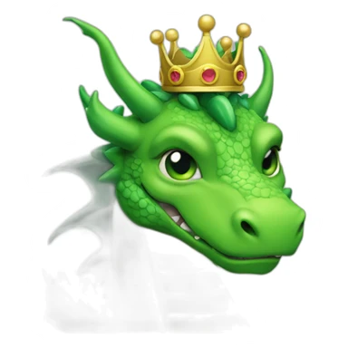 green dragon wearing crown sticker