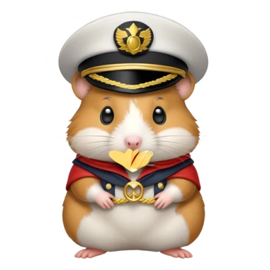 hamster wearing a captain's hat sticker