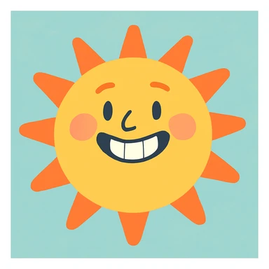 a smiling sun with soft pastel colors sticker