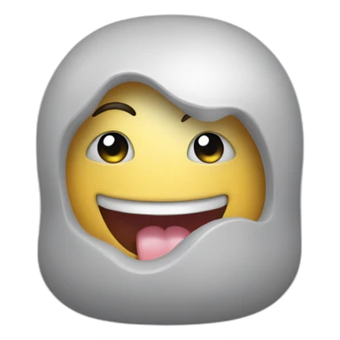 Blushing emoji with a tongue out sticker