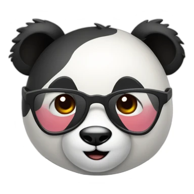 geek panda with heart sticker
