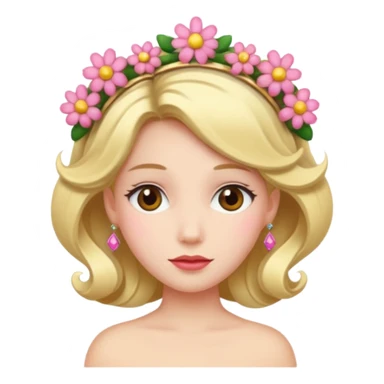 Princess with floral hairpin sticker