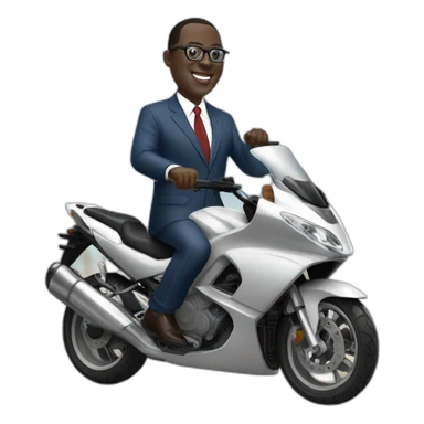 macky sall conduisant une moto sticker