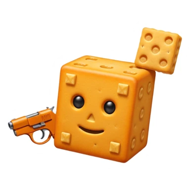 Cheez it cracker with a gun to its head sticker