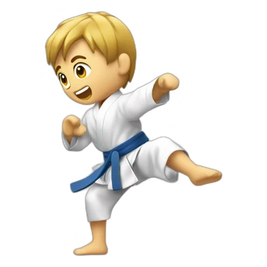 Karateka saludando sticker