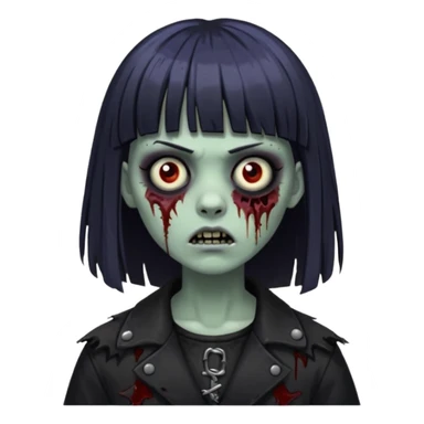 Faça uma zumbi com franja é com uma pegada mais gothc sticker