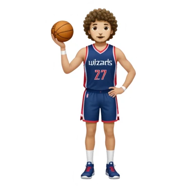 Curly hair short facial hair Washington Wizards Jersey white socks cover up the ankle legs and knees a right arm sleeve on your right arm full body Standing Tall sticker