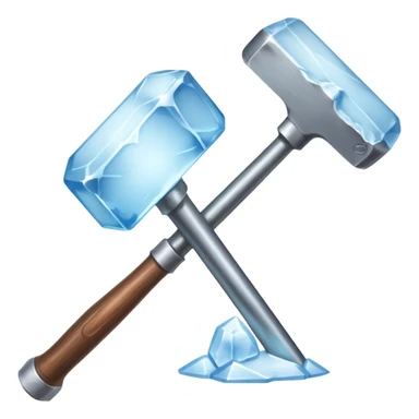 an ice and a big hammer, means break the ice sticker