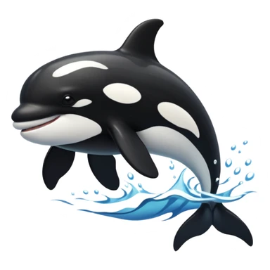Make an orca swimming powerfully sticker