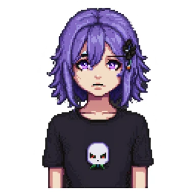 violet hair emo girl sticker