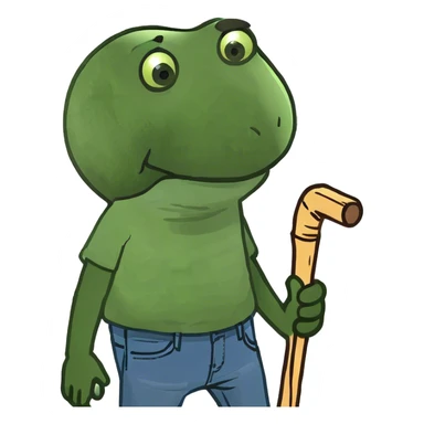 Guy with stick out jeens sticker