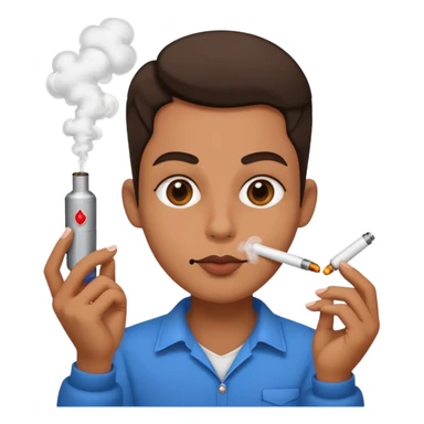 Heart eyes smoking a vape sticker