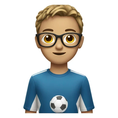 Boy with glasses playing sport sticker