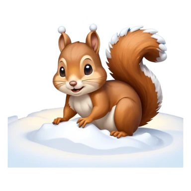 squirrel poking its head out of snow hill with christmas lights wrapped around head sticker