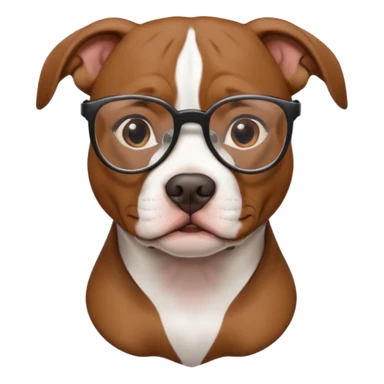 Pitbull dog with glasses  sticker