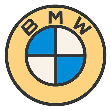 BMW logo, clean and iconic, modern vector style sticker