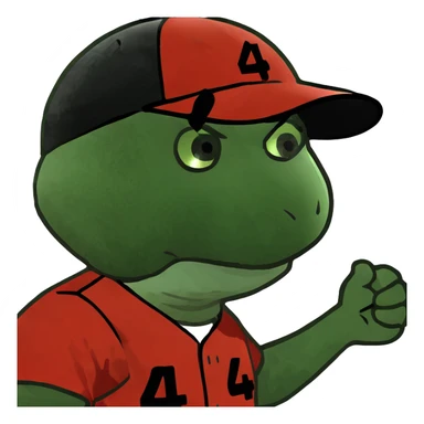 Baseball player hitting wearing number 44 red and black uniform sticker