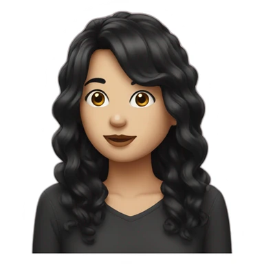 Wite colour and black hair  sticker