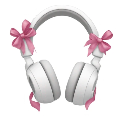 White headphone with bows sticker
