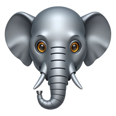 robot elephant head with iron skin parts sticker