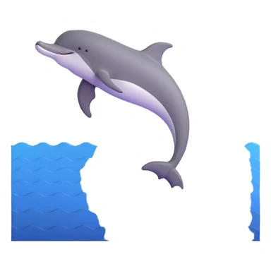 swimming dolphin in ocean waves sticker