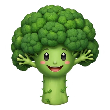 Broccoli  with happy face sticker