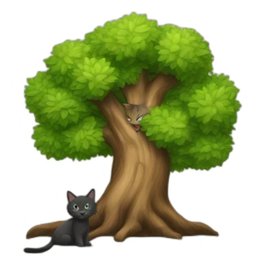 a tree with cat sticker