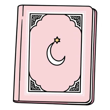 Baby pink Quran book, pastel soft pink Muslim holy book sticker
