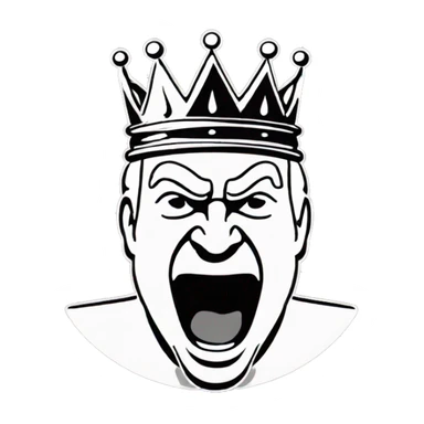 yelling white king sticker