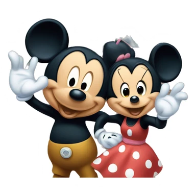 mickey mouse and mini mouse in the disney land sticker