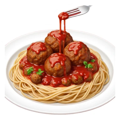 generate me spaghetti with meat balls sticker