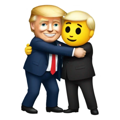 A hug between Macron and Trump sticker