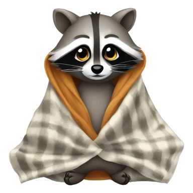 Raccoon with blanket sticker