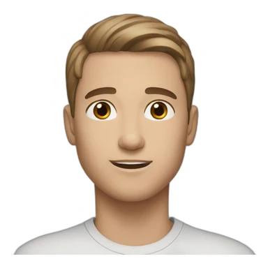 young white man brown straight hair brown eyes sticker