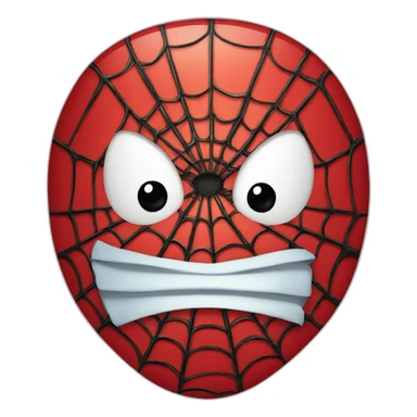 Cut in portrait of spiderman with mask on sticker