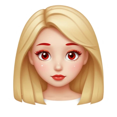 Shy pretty red cheeks blushing kong lashes sparkle sticker