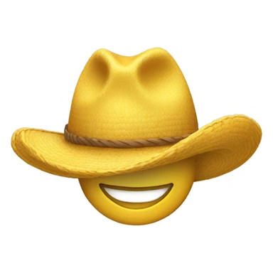 cara redonda amarilla sonriendo con un sombrero y rayos a los lados  sticker